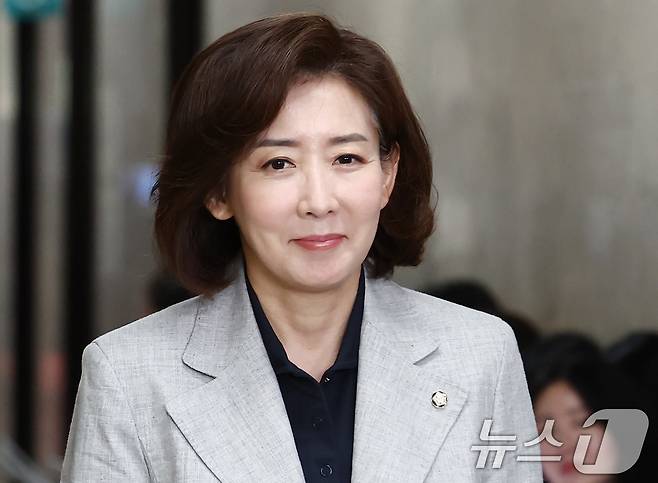 나경원 국민의힘 의원이 지난 18일 오전 서울 여의도 국회에서 열린 4선 이상 의원 간담회에 참석하고 있다. 2025.6.18/뉴스1 ⓒ News1 김민지 기자