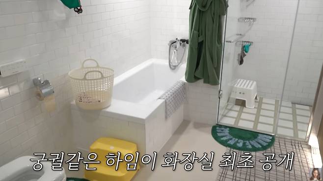 논현동 80평대 집에 거주하는 백지영이 정석원과 사이에서 낳은 딸 하임양의 전용 화장실을 공개했다. /사진=유튜브 갈무리