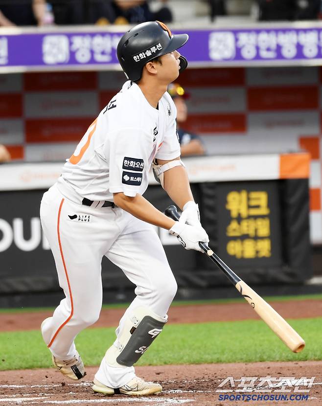 11일 대전 한화생명볼파크에서 열린 한화 이글스와 두산 베어스의 경기. 2회말 1사 만루 한화 이원석이 만루포를 날리고 있다. 대전=박재만 기자 pjm@sportschosun.com/2025.06.11/