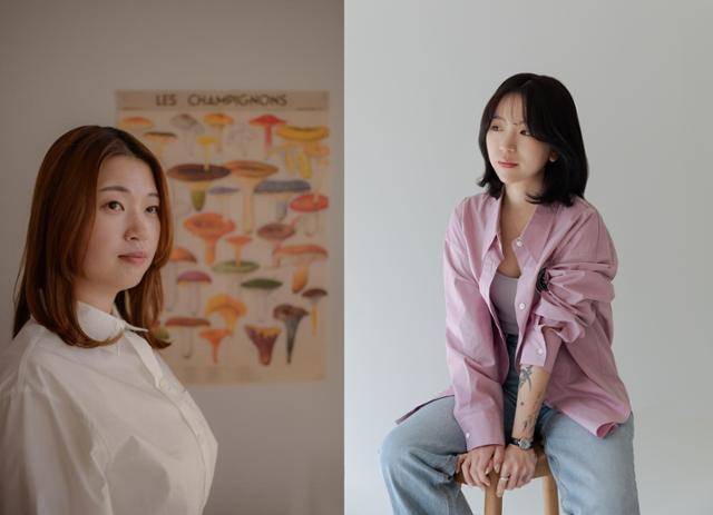 한국 SF 소설을 대표하는 작가 김초엽(왼쪽)과 천선란. 한국일보 자료사진·래빗홀 제공