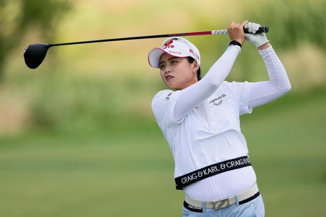 티샷을 하고 있는 최혜진. 사진 제공=AFP연합뉴스