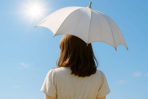 자외선 차단용 양산을 고를 땐 바깥쪽은 흰색, 안쪽은 검은색 계열을 선택하는 게 좋다./사진=AI 생성 이미지