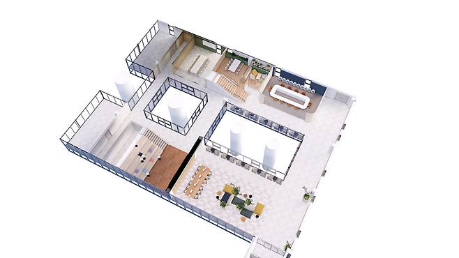 충북도가 청주시 흥덕구 오송역 선하공간에 조성 중인 ‘오송 선하마루’ 내부 조감도 모습. 충북도 제공.
