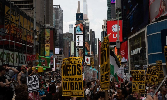 미국 뉴욕에서 열린 이란 공습 반대 시위. (출처=AP 연합뉴스)