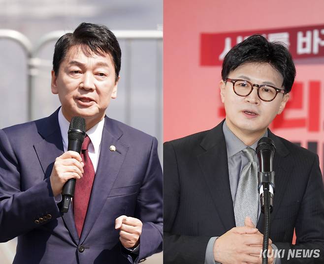 안철수 국민의힘 의원과 한동훈 전 대표(가나다순). 쿠키뉴스 자료사진