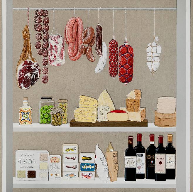 정수영, 'Pantry12(팬트리12)', 린넨 위에 아크릴, 120x120cm, 2025. 학고재 제공