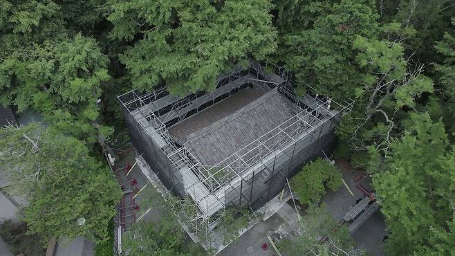 해체된 관월당 모습.