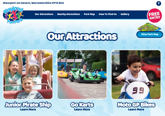 잉글랜드 중부 우스터셔(Worcestershire)의 ‘플레이랜드 펀파크’(Playland Fun Park). 플레이랜드 펀파크 홈페이지 캡처
