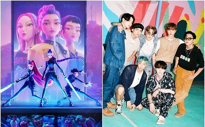 헌트릭스, 방탄소년단. 사진|넷플릭스, 빅히트 뮤직