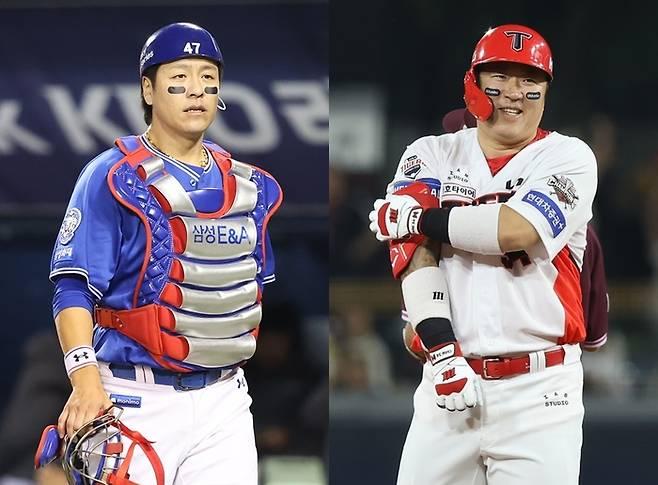 삼성 강민호(왼쪽)와 KIA 최형우. 사진 | 삼성 라이온즈, KIA 타이거즈