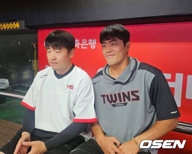 LG 트윈스로 이적한 김준태(좌)와 천성호 / OSEN DB