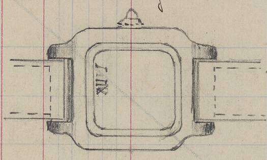 초창기 산토스 시계의 스케치(1911). Archives Cartier © Cartier 사진 까르띠에