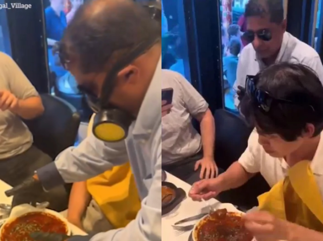 영국의 한 유명식당에서 ‘세계에서 제일 매운 커리’에 도전하고 있는 남성. 벵갈빌리지 SNS