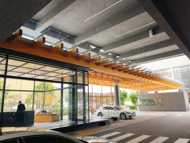 제네시스 청주 1층 고객 라운지. 장우진 기자