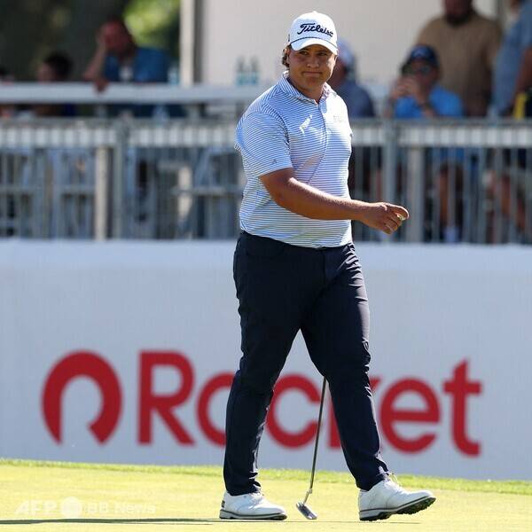 2025년 미국프로골프(PGA) 투어 로켓 클래식 우승 경쟁에 뛰어든 남아프리카공화국 출신의 올드리치 포트지터가 3라운드에서 경기하는 모습이다. 사진제공=ⓒAFPBBNews = News1 (사진을 무단으로 사용하지 마십시오.)