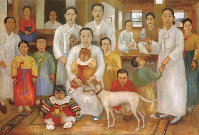 1930~1935년 그린 것으로 추정되는 배운성의 ‘가족도’. 전창곤 대전프랑스문화원장 소장품이다. 도판 국립현대미술관 제공