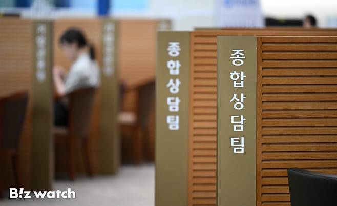 정부가 수도권과 규제지역의 주택담보대출 한도를 6억원으로 제한하는 초강수 조치를 취한 가운데 30일 서울의 한 시중은행에서 시민들이 대출상담을 받고 있다./사진=이명근 기자 qwe123@