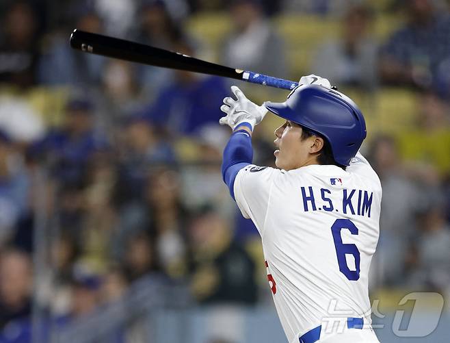 LA 다저스 김혜성이 이틀 연속 선발 출전 기회를 잡았다. ⓒ AFP=뉴스1 ⓒ News1 김성진 기자