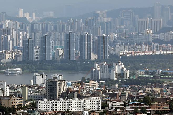 서울 중구 남산에서 바라본 강남 일대 아파트 단지 모습. /뉴스1