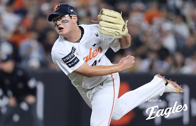 지난 3일 대전 NC전에서 피칭하는 한화 김서현. 한화 이글스 제공