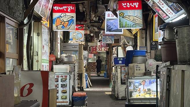 3일 오전 서울 중구 남대문시장 갈치 골목이 한적하다. 박연수 기자