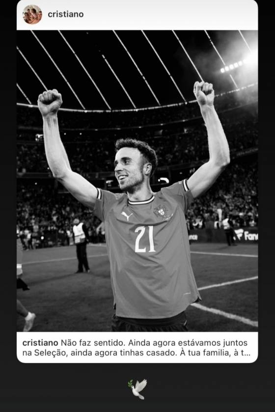 지오구 조타의 죽음을 추모한 크리스티아누 호날두. /사진=크리스티아누 호날두 개인 사회관계망서비스(SNS)