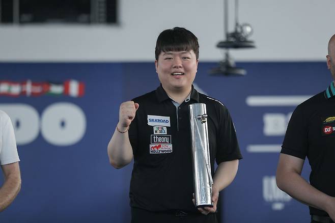 3쿠션 당구월드컵에서 우승한 조명우(대한당구연맹 제공)