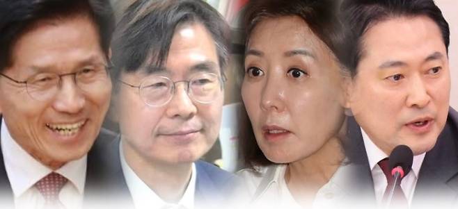 왼쪽부터 김문수 전 장관, 조경태 의원, 나경원 의원, 장동혁 의원.