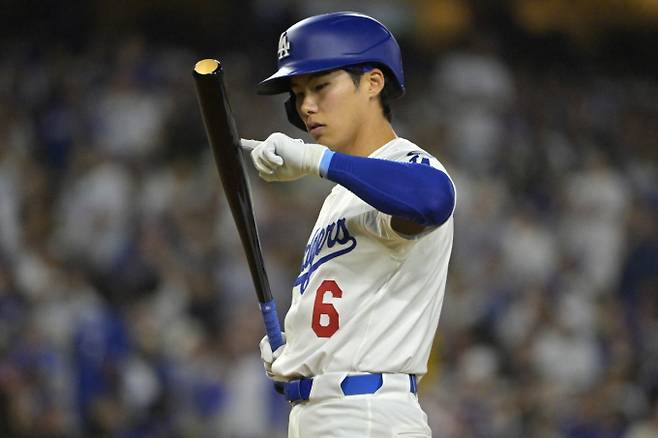 김혜성이 이틀 연속 대타로 출전했지만 팀의 연패를 끊지 못했다. /사진=로이터