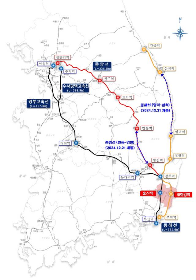 동해선 노선. 한국철도공사