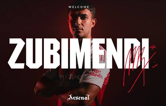마틴 수비멘디 오피셜. /사진=아스널 공식 홈페이지 갈무리