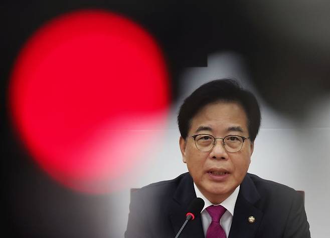 송언석 국민의힘 비상대책위원장이 7일 국회에서 열린 비상대책위원회의에서 발언하고 있다. ⓒ뉴시스