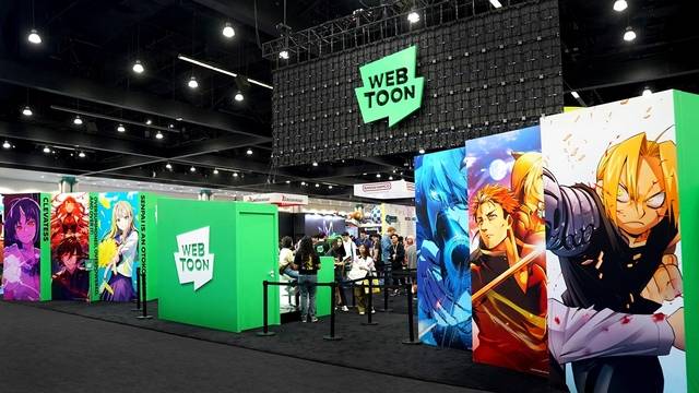 LA 애니메 엑스포 2025에 설치된 웹툰 엔터테인먼트 부스 전경. 네이버웹툰 제공