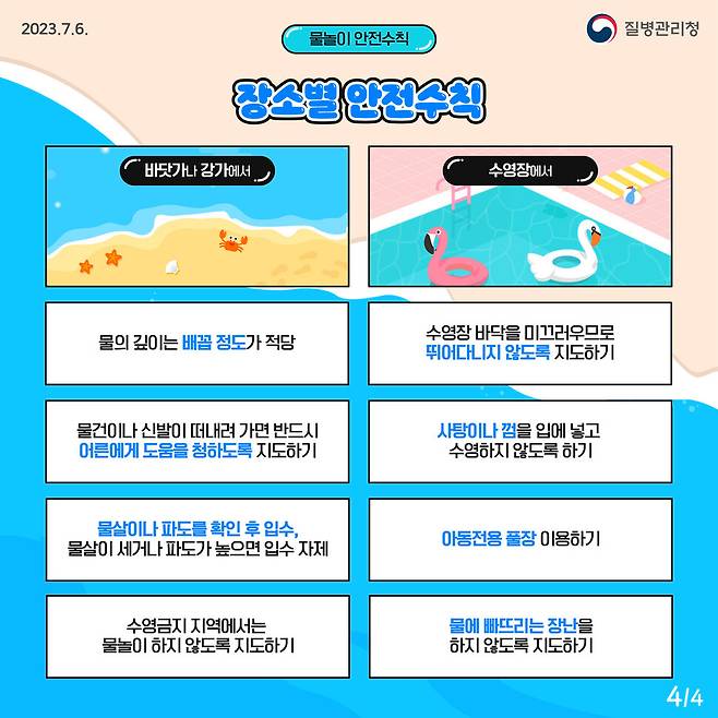 물놀이 안전수칙 카드뉴스.