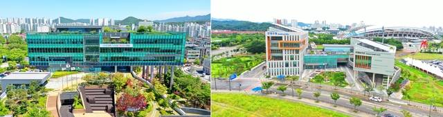 경기 안산시 상록구청(왼쪽)과 단원구청 청사 전경. 안산시청 제공