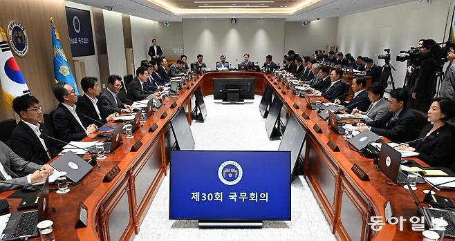 이재명 대통령이 8일 용산 대통령실에서 열린 국무회의에서 모두발언을 하고 있다. 송은석 기자 silverstone@donga.com