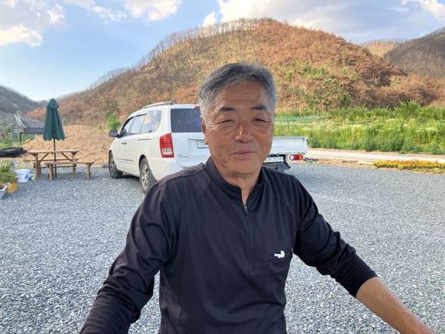 ▲6월 29일 점곡면 사촌리에서 프레시안과 만난 박기 이장. ⓒ프레시안(손가영)