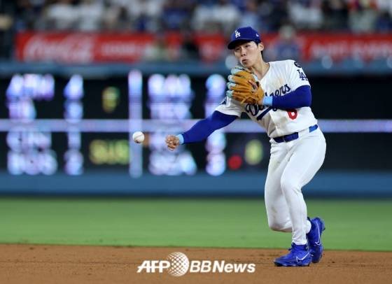 LA 다저스 김혜성의 2일(한국 시각) 수비 모습. /AFPBBNews=뉴스1