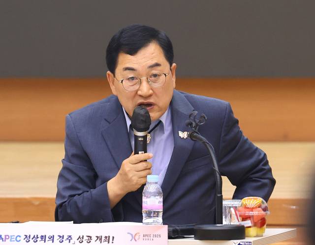 주낙영 경주시장이 9일 민선 8기 3주년을 맞아 언론인 간담회에서 시정 성과와 앞으로 해야 할 과제에 대해 설명하고 있다. 경주시 제공