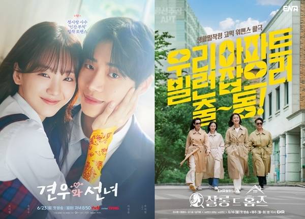 tvN 월화드라마 '견우와 선녀', ENA 월화드라마 '살롱 드 홈즈'./사진=tvN, ENA