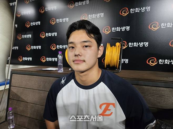 한화 문동주가 8일 대전한화생명볼파크에서 열린 2025 KBO리그 KIA전 승리 후 인터뷰에 응했다. 대전 | 김동영 기자 raining99@sportsseoul.com