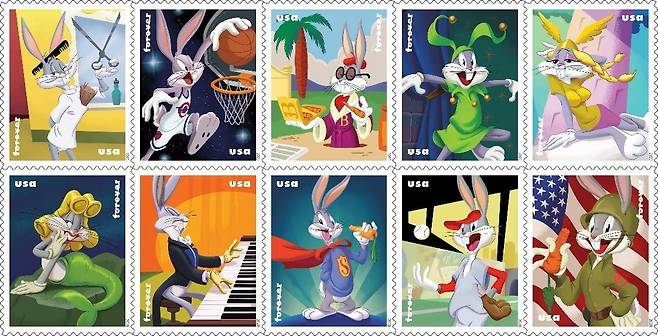 '만화동산' 벅스 버니의 80주년을 기념해서 나온 우표./USPS