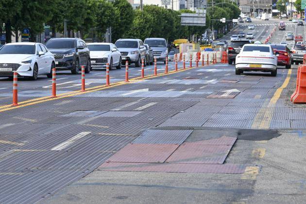 9일 광주시 지산동 법원 앞 사거리 도시철도 2호선 공사현장,/김진수 기자 jeans@kwangju.co.kr