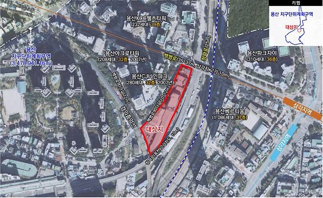 서울 용산구 문배동 30-10 일대 지구단위계획 위치도. 서울시 제공