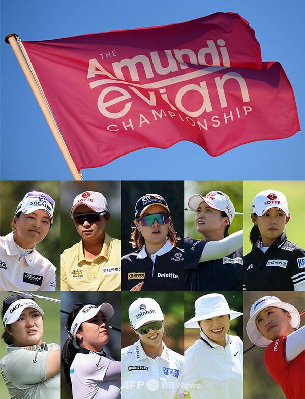 2025년 미국여자프로골프(LPGA) 투어 메이저 골프대회 아문디 에비앙 챔피언십에 출전하는 고진영, 김효주, 전인지, 최혜진, 황유민, 유해란, 윤이나, 임진희, 이소미, 양희영 프로 등. 사진제공=ⓒAFPBBNews = News1. 상단 아문디 에비앙 챔피언십 이미지. 사진제공=Getty_LPGA (사진을 무단으로 사용하지 마십시오)