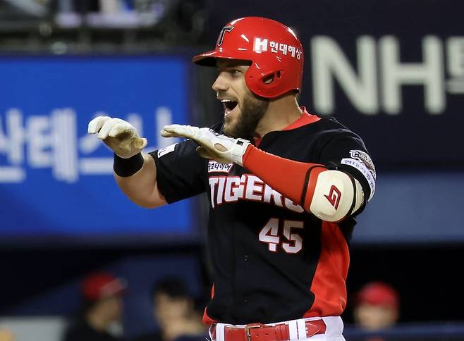 올 시즌 리그에서 가장 많은 솔로홈런을 쳐낸 KIA 패트릭 위즈덤. 뉴시스