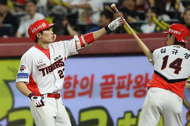KIA 김호령이 오른쪽 햄스트링을 다친 최형우를 대신해 올스타전에 출전한다. 사진제공|KIA 타이거즈