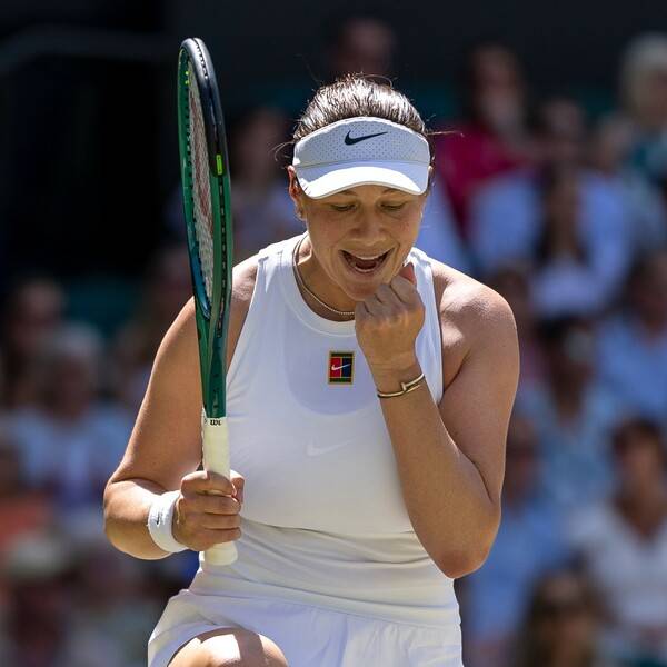 23세의 아만다 아니시모바(미국)가 세계 1위 아리나 사발렌카(벨라루스)를 제압했다(사진=윔블던 SNS)
