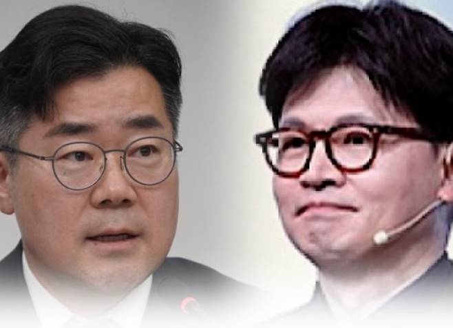 박찬대 더불어민주당 의원(왼쪽), 한동훈 전 국민의힘 대표.