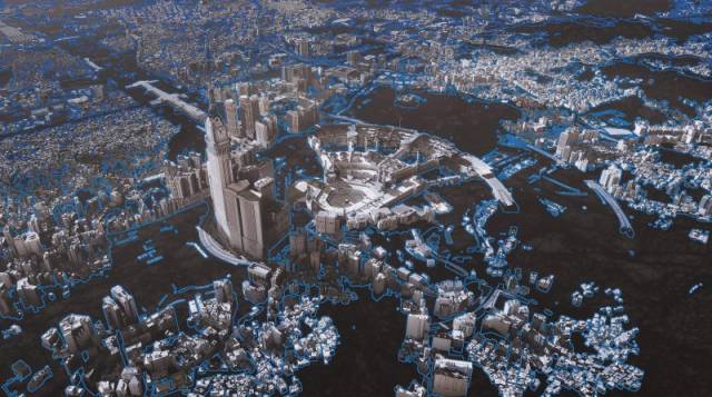 사우디아라비아 메카의 3차원(3D) 모델링 모습. 사진제공=네이버